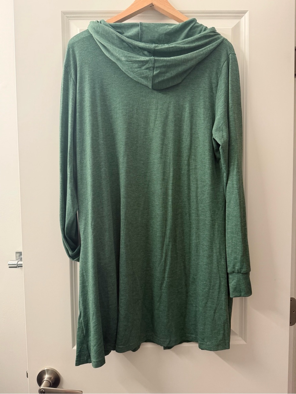Lightweight Green Hooded Zip Cardigan for Women - Picture 2 of 3